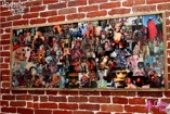A collage artwork on display at the Loading Zone