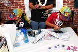 Young artists working on their Gyotaku prints